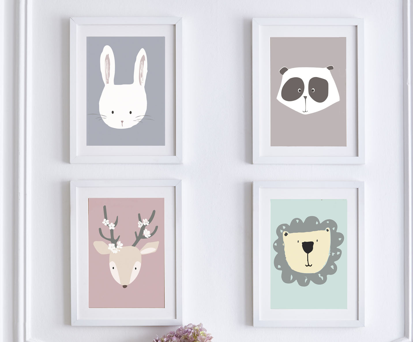 Animal Faces Nursery Prints